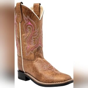 Shyanne Kids Brown and Pink Western Boots